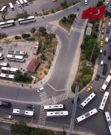 15 Temmuz Demokrasi Otogarı’nda bayram yoğunluğu havadan görüntülendi