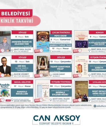 Esenyurt Belediyesi Mayıs ayı kültür sanat etkinlikleri başlıyor