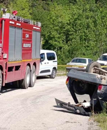 Çan’da takla atan otomobilin sürücüsü hayatını kaybetti