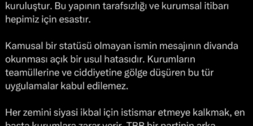 TBB’de kriz oluşturan ‘mektup’ gerginliği sonrası Alemdar’dan sert eleştiri